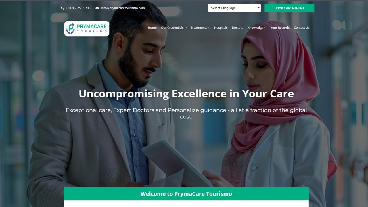 Transforming Prymacare Tourismo's Digital Presence with Arise Consultancy Services